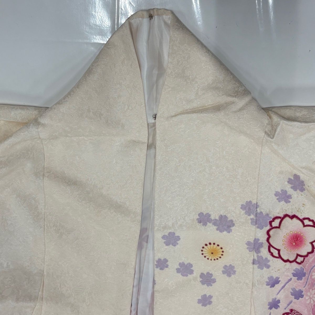  振袖 身丈157 5 cm 裄丈64 M 袷 桜 草花 ぼかし ピンク 正絹 振袖 着物