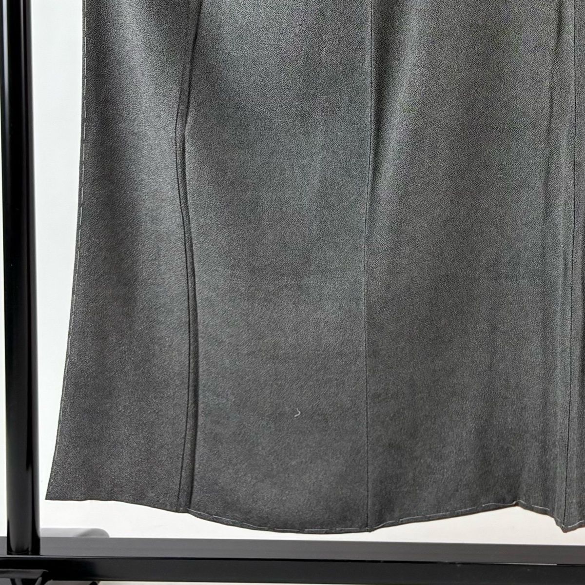 江戸小紋 身丈153 cm 裄丈61 S 袷 落款 鮫 縮緬 黒灰 正絹 一つ紋