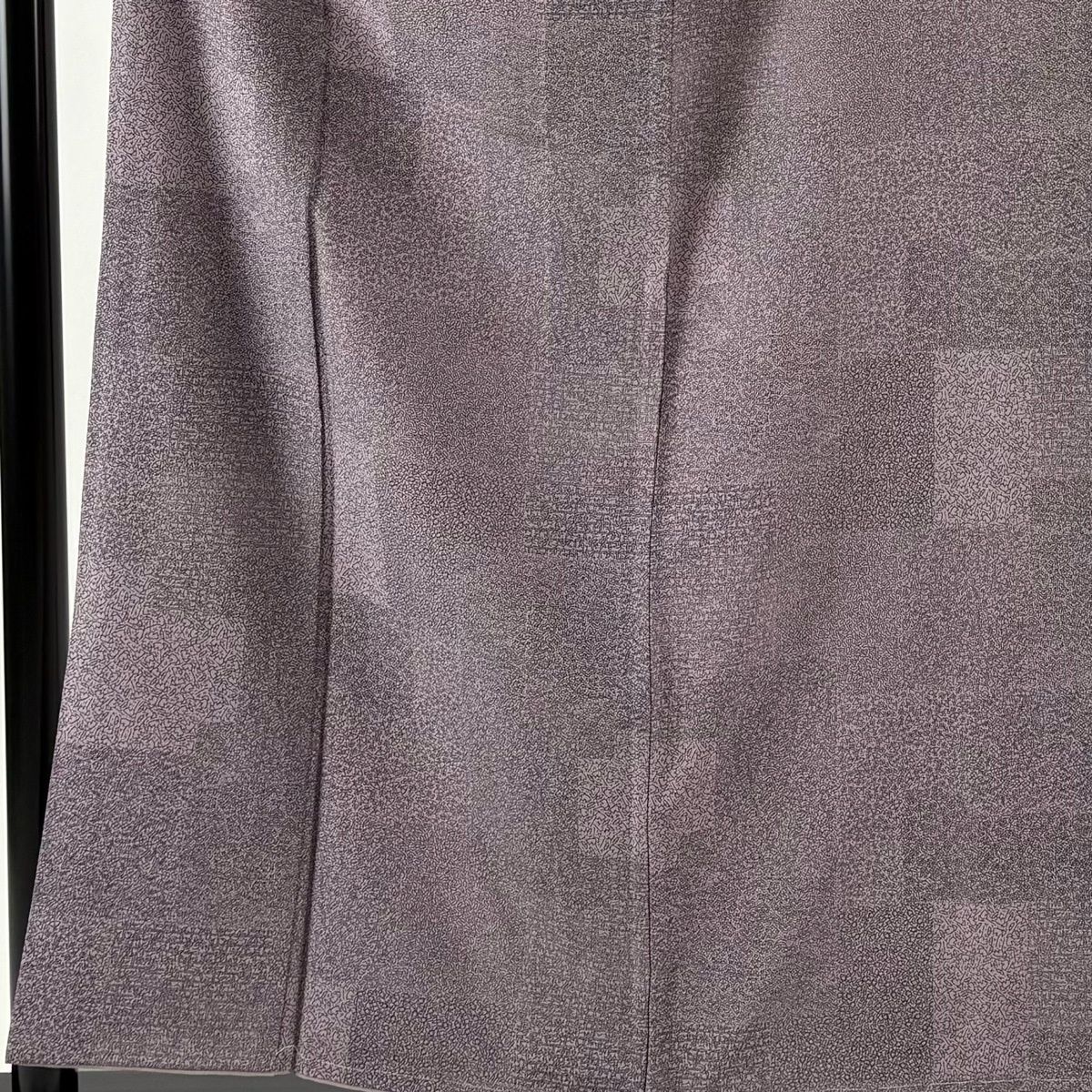 江戸小紋 身丈158.5 cm 裄丈62.5 S 袷 落款 寄せ柄 扇 灰紫 正絹