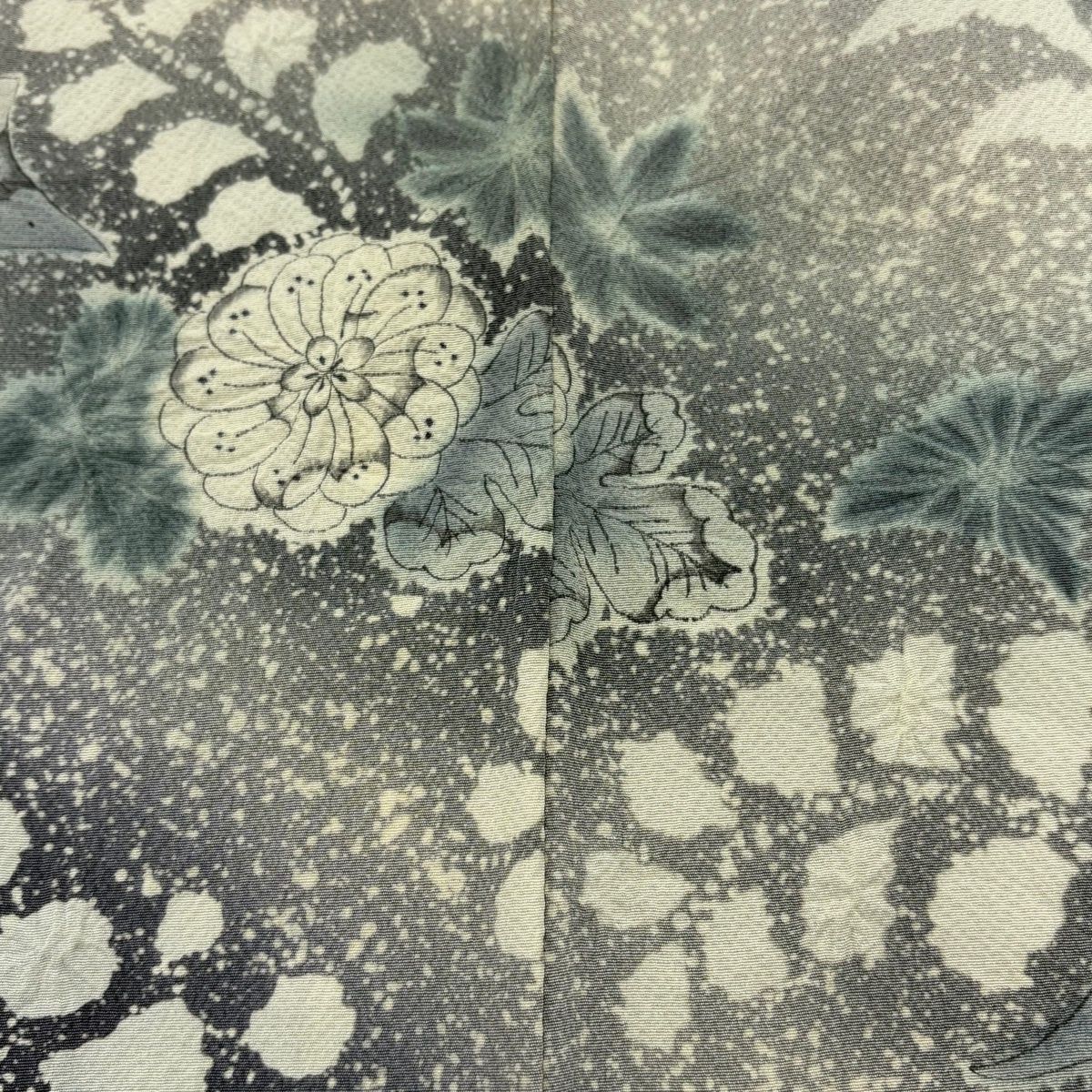  訪問着 身丈158 cm 裄丈66.5 M 袷 辻が花 ぼかし 灰紫 正絹 訪問着 付け下げ 着物