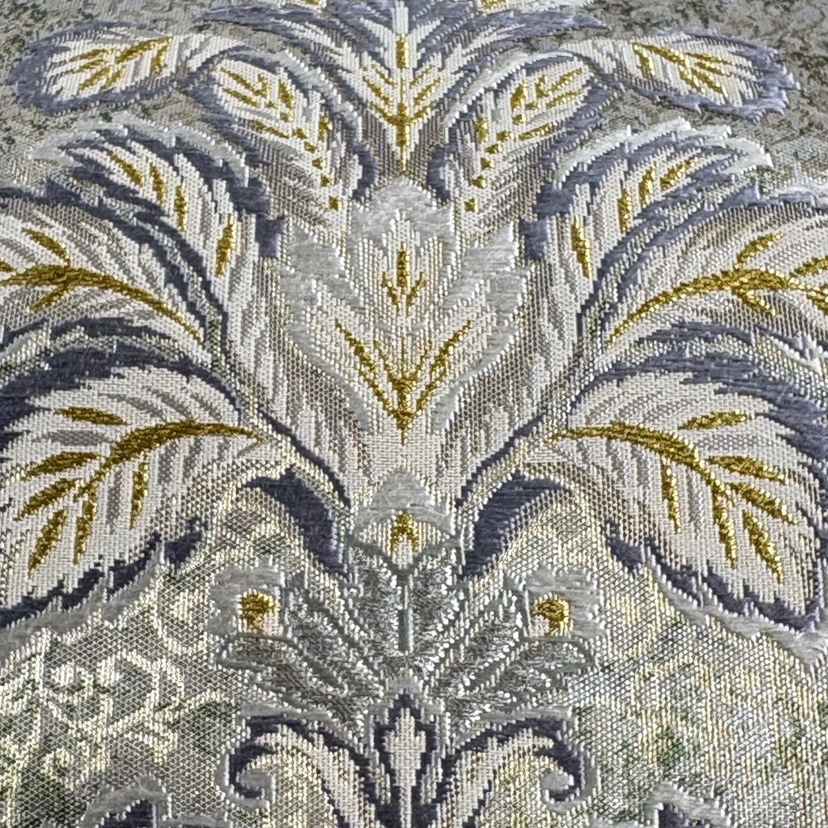 袋帯 名品 草花 唐草 箔 金銀糸 灰紫 六通 正絹 【中古】 - メルカリ