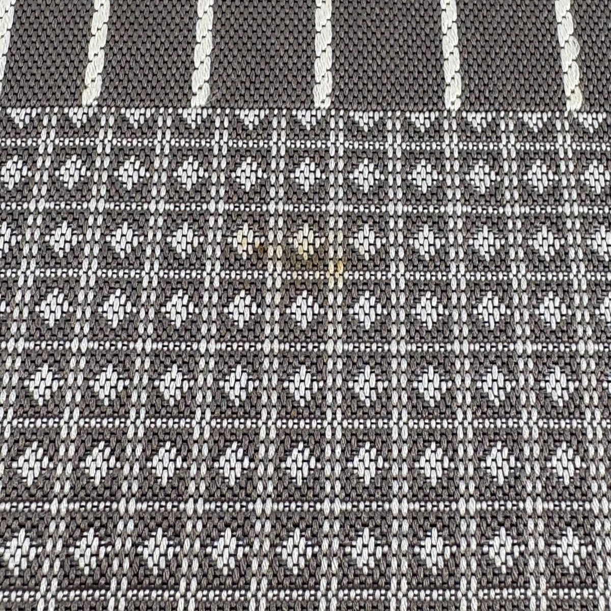  袋帯 縞 幾何学模様 金糸 刺繍 灰色 お太鼓柄 正絹 袋帯 帯