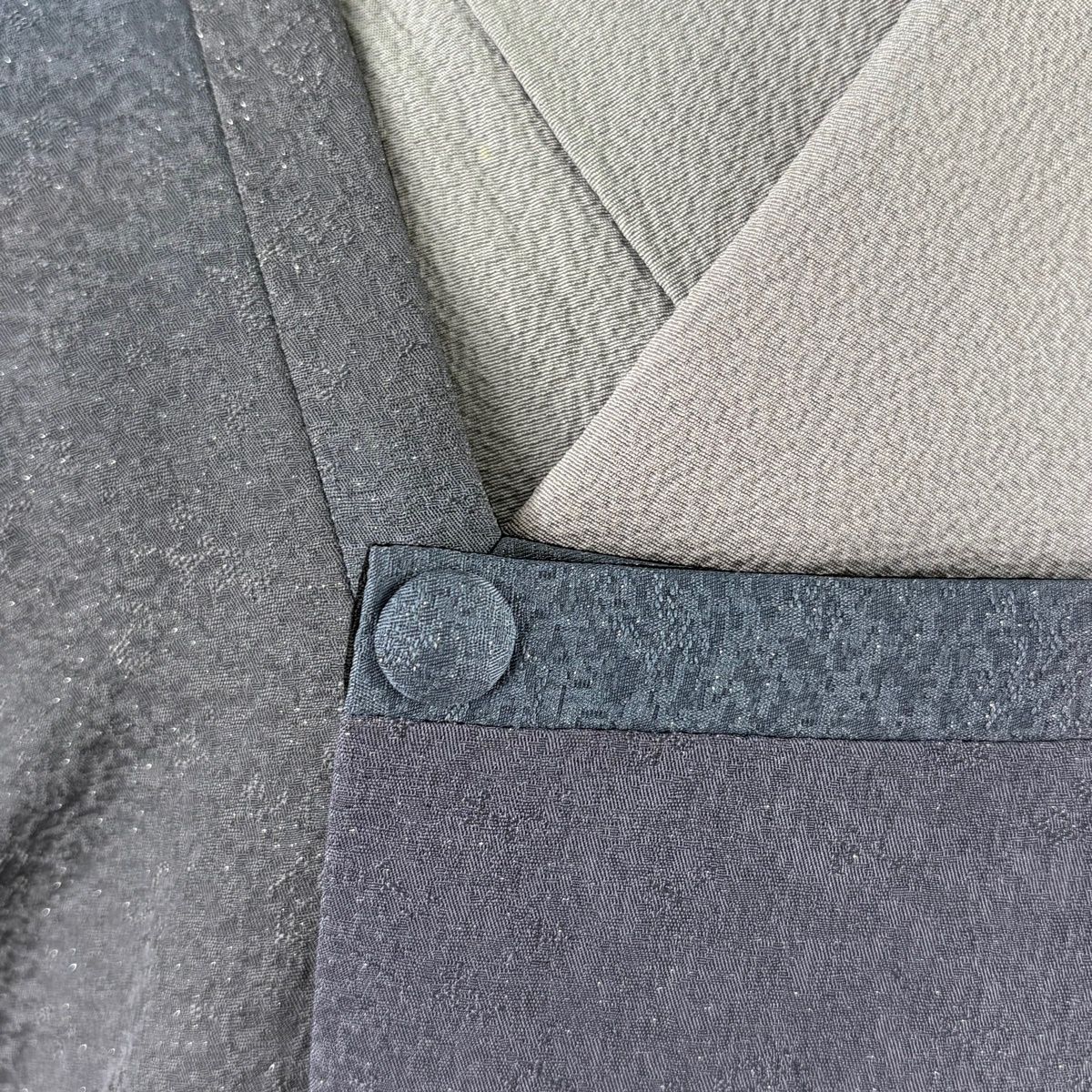  道行 身丈127 cm 裄丈66 M 和装コート 角衿 霞 銀通し 灰紫 正絹 秀品 羽織 着物 浴衣