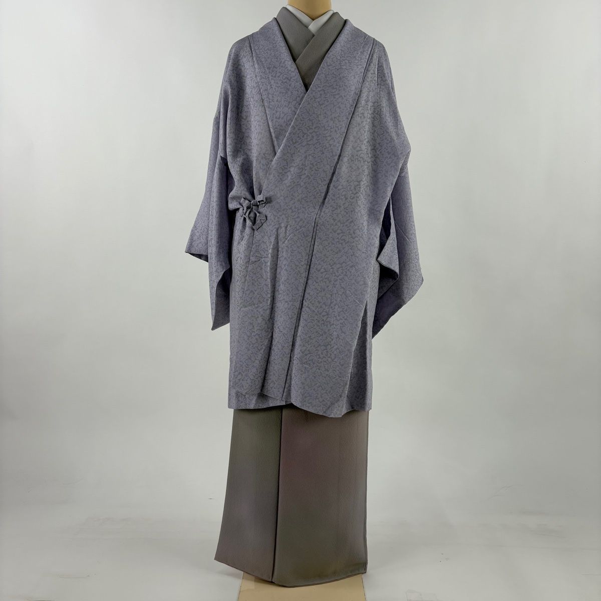 道中着 身丈93 cm 裄丈66 M 和装コート 花唐草 薄紫 正絹 秀品