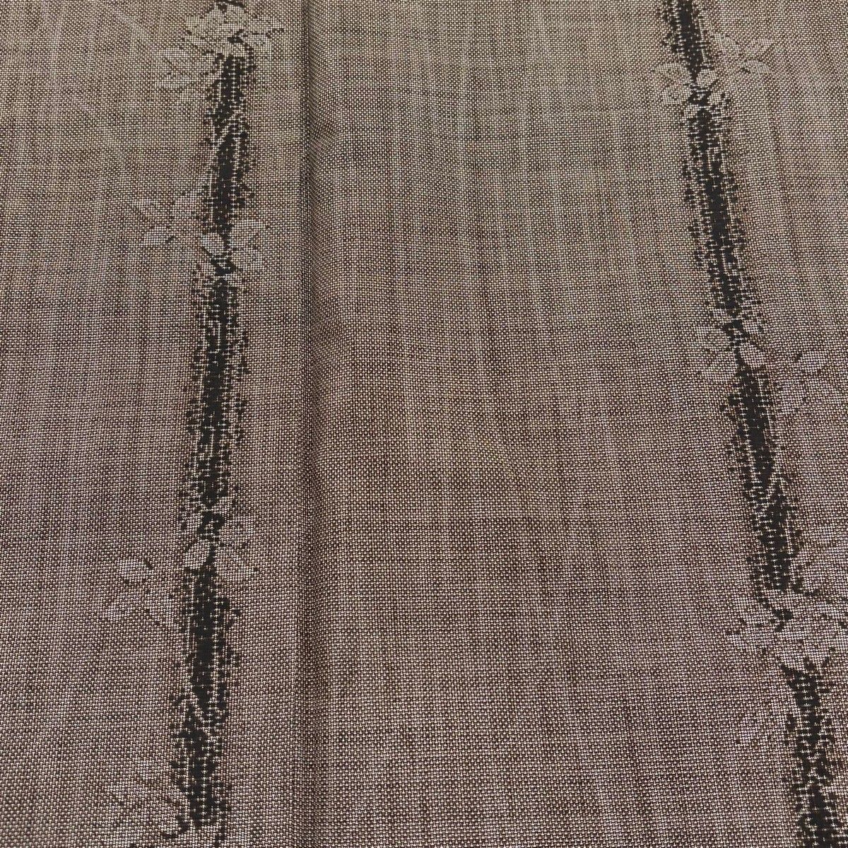  大島紬 身丈159 cm 裄丈68 L 袷 純泥染 やまと 証紙 草花 縦縞 焦茶色 正絹 秀品 紬 着物