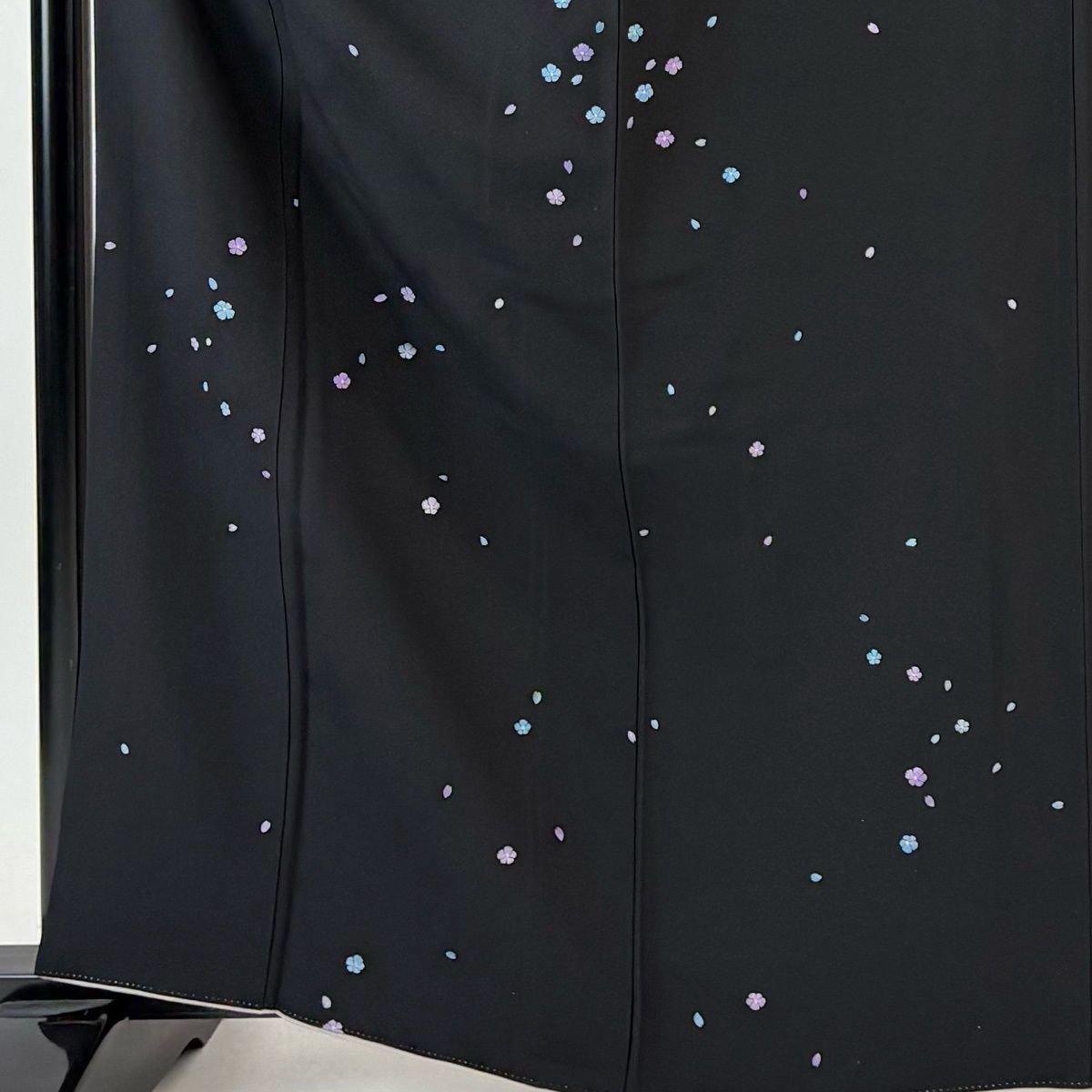 小紋 身丈165 cm 裄丈69 L 袷 花 花びら 黒 正絹