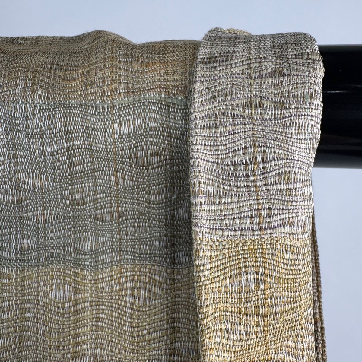  道中着 身丈102 5 cm 裄丈67 M 和装コート 着物衿 段縞 薄黄土色 正絹 羽織 着物 浴衣