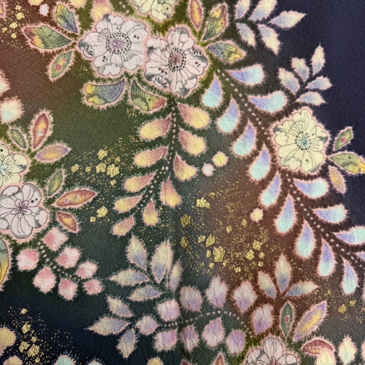 付下げ 身丈167cm 裄丈65.5cm M 袷 翠山工房 やまと 落款 辻が花 金彩