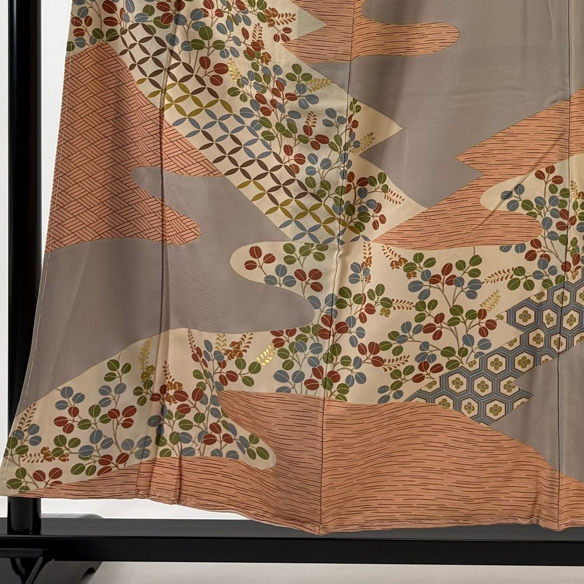 訪問着 身丈156 cm 裄丈63 S 袷 花井幸子 落款 萩 七宝 金彩 薄小豆 正絹 秀品