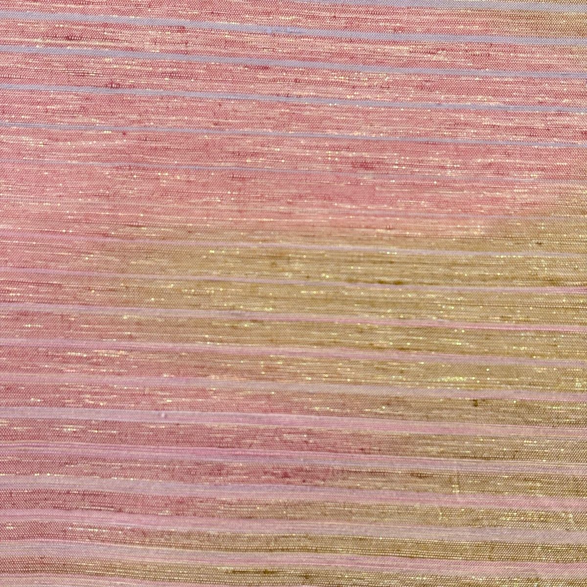 袋帯 菅原結 かさね漢方染 菅原工房 霞 箔 ピンクベージュ お太鼓柄 正絹