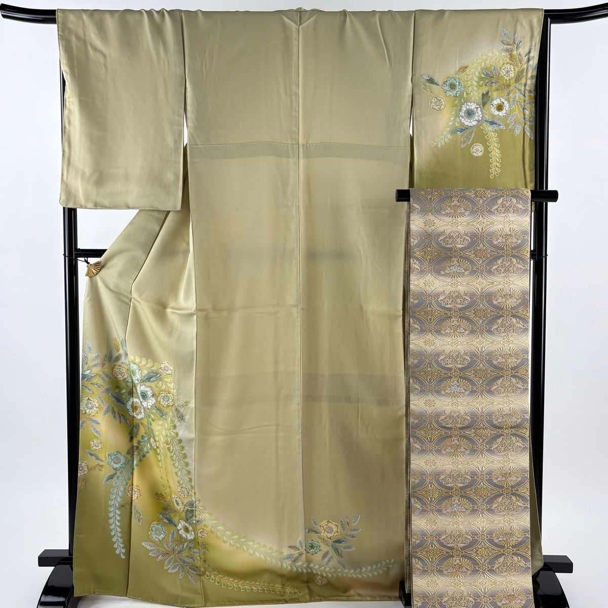 ア*ー様 美品　袷　正絹　辻が花　訪問着　特選袋帯　身丈154 裄64 美品】 訪問着 身丈169.5cm 裄丈67cm M 袷 袋帯セット 辻が花柄 金通し