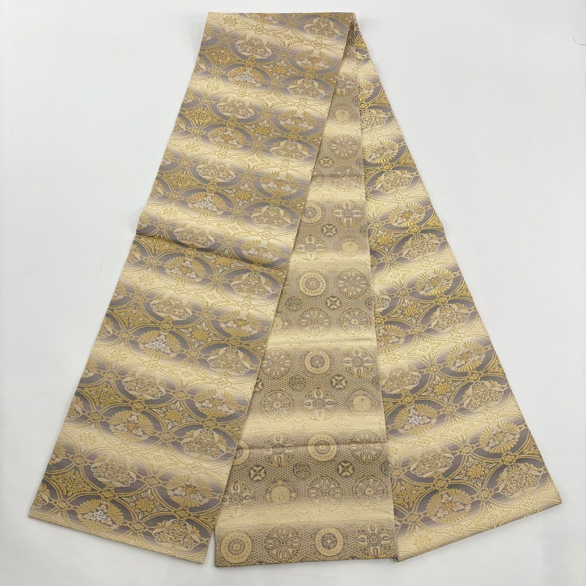 美品】 訪問着 身丈169.5cm 裄丈67cm M 袷 袋帯セット 辻が花柄 金通し