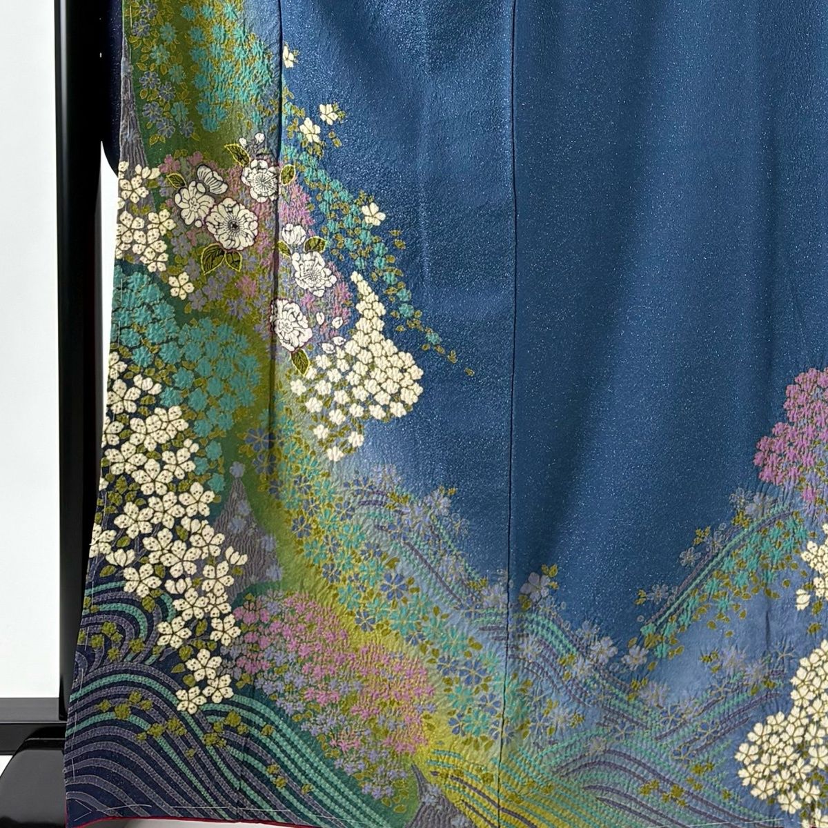振袖 身丈166cm 裄丈67.5cm L 袷 袋帯フルセット 桜 草花 金通し 絞り