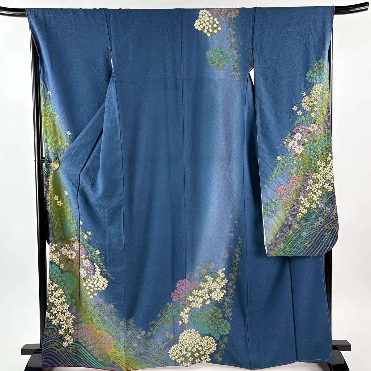 振袖 身丈166cm 裄丈67.5cm L 袷 袋帯フルセット 桜 草花 金通し 絞り
