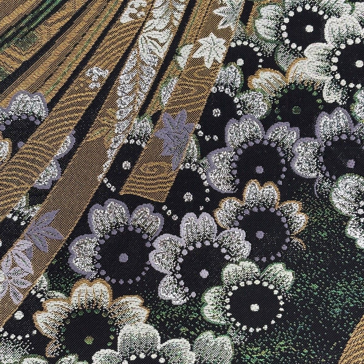 美品】 振袖 身丈160.5cm 裄丈66cm M 袷 袋帯フルセット 鼓 牡丹 金糸