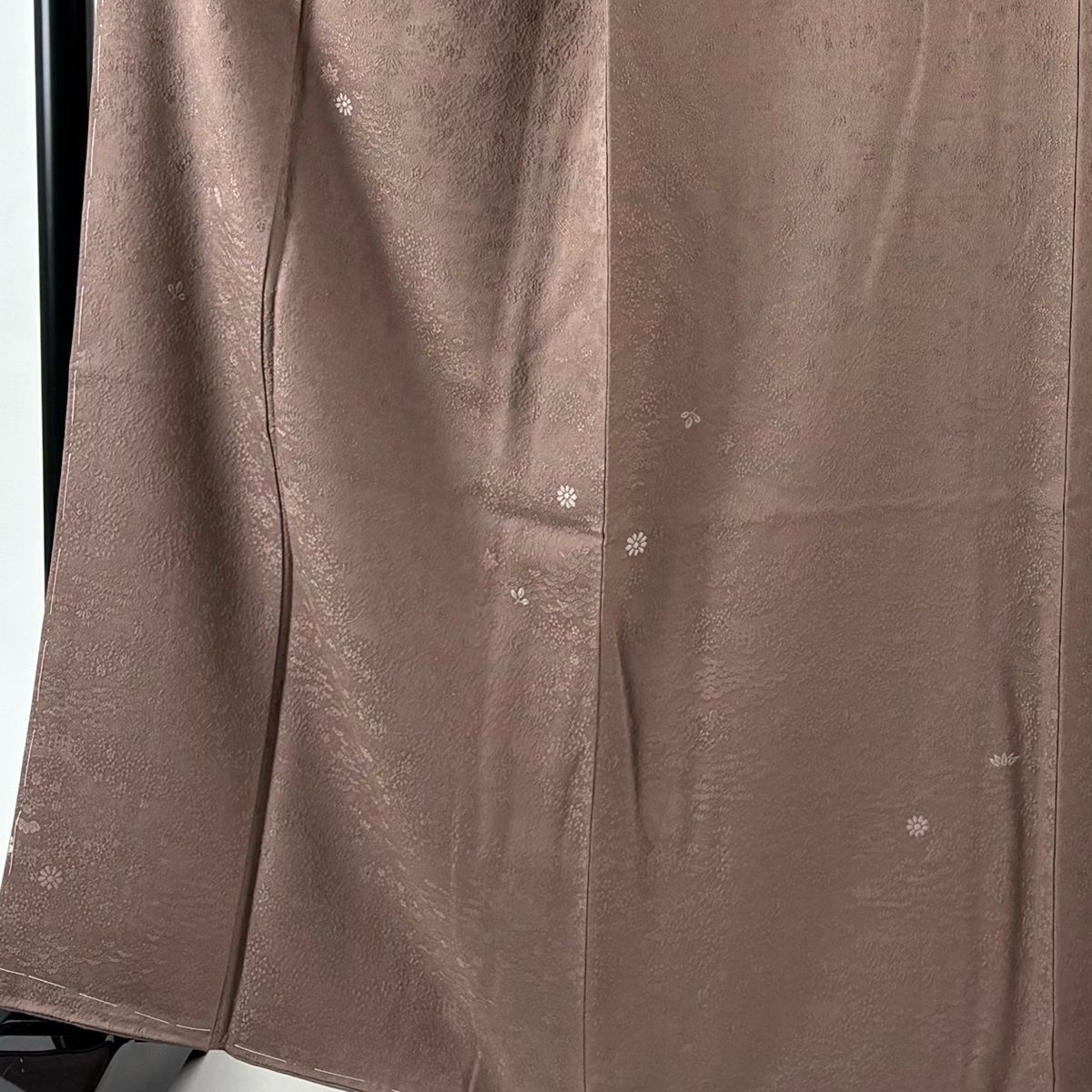 小紋 身丈163.5 cm 裄丈66 M 袷 柿本市郎 袋帯セット 落款 萩 菊 小豆色 正絹 秀品 一つ紋