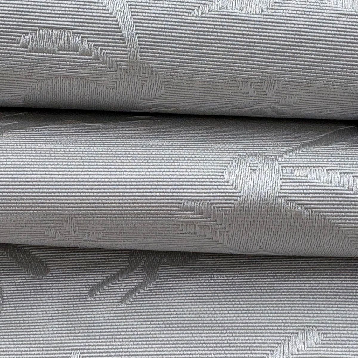  半幅帯 証紙 本場筑前博多織 うさぎ 花 灰色 正絹 半巾 半幅 小袋帯 帯