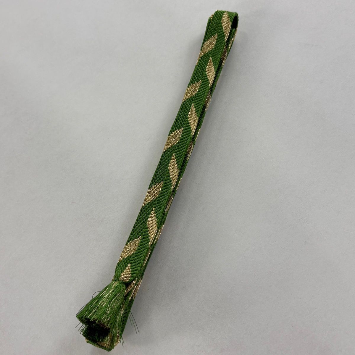 帯締め 無形文化財 有職組紐 道明 フォーマル 金糸 緑 正絹 和装小物