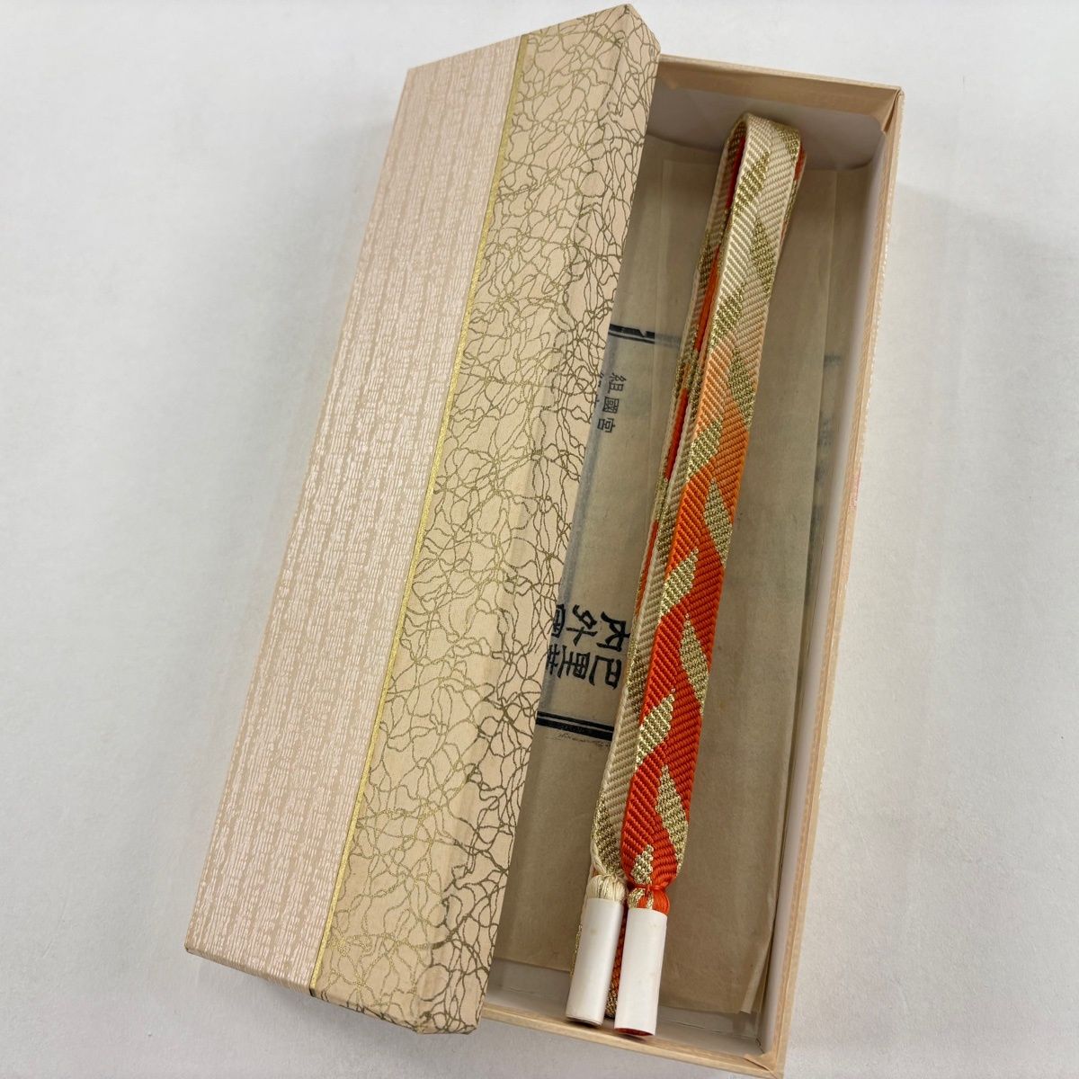 帯締め 無形文化財 有職組紐 道明 フォーマル 金糸 オレンジ 正絹 和装小物