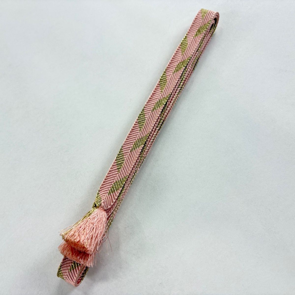 帯締め 無形文化財 有職組紐 道明 フォーマル 金糸 ピンク 正絹 和装小物