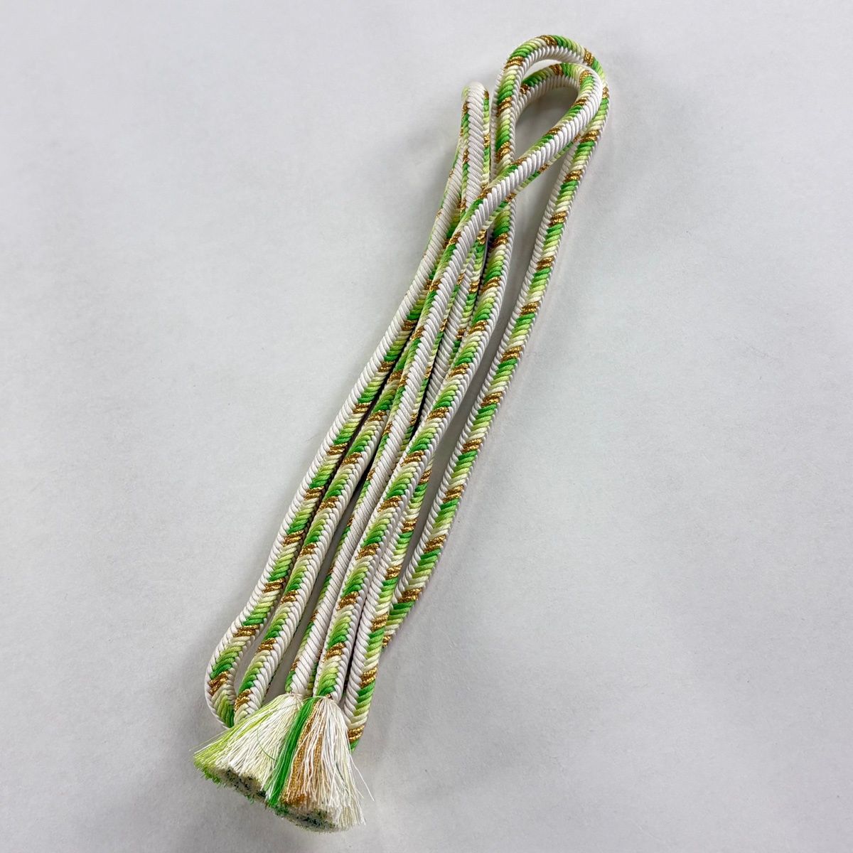 帯締め 無形文化財 有職組紐 道明 フォーマル 金糸 薄緑 正絹 和装小物