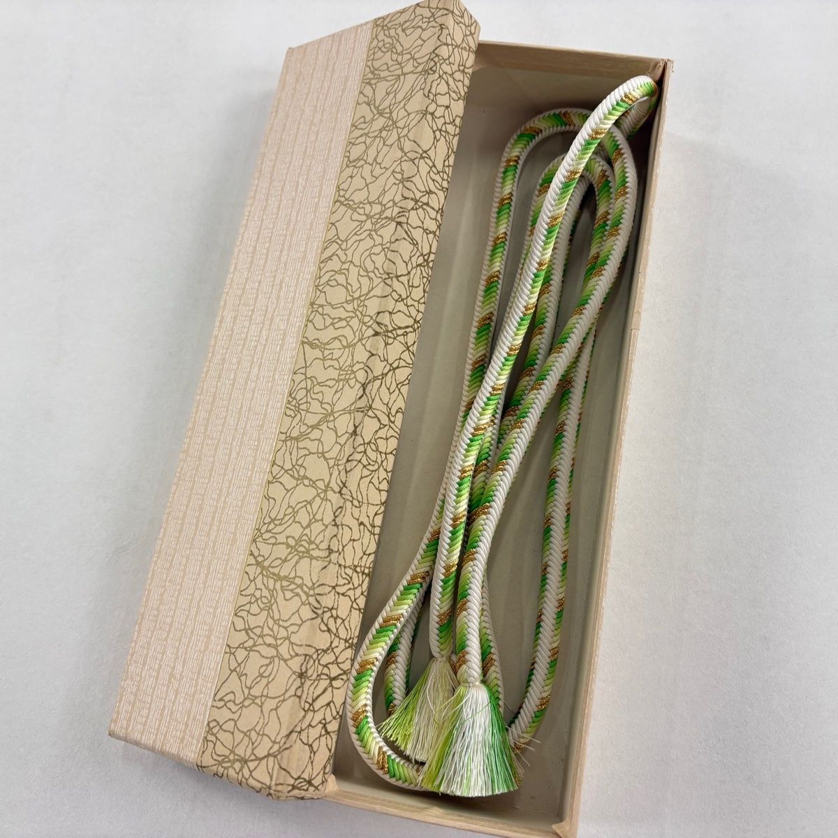 帯締め 無形文化財 有職組紐 道明 フォーマル 金糸 薄緑 正絹 和装小物