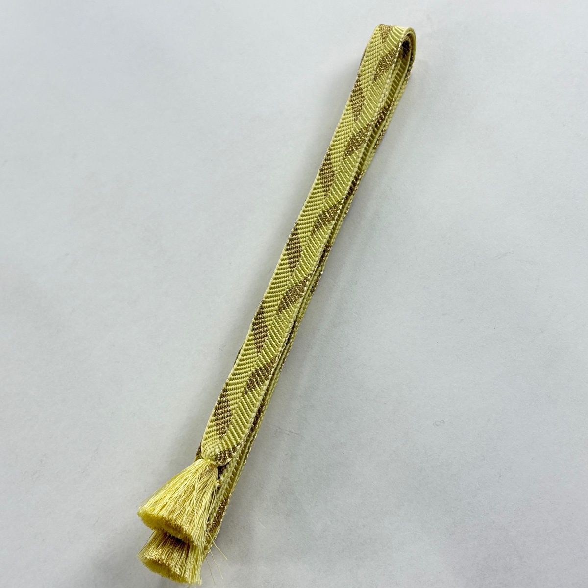 帯締め 無形文化財 有職組紐 道明 カジュアル 金糸 薄黄 正絹 和装小物