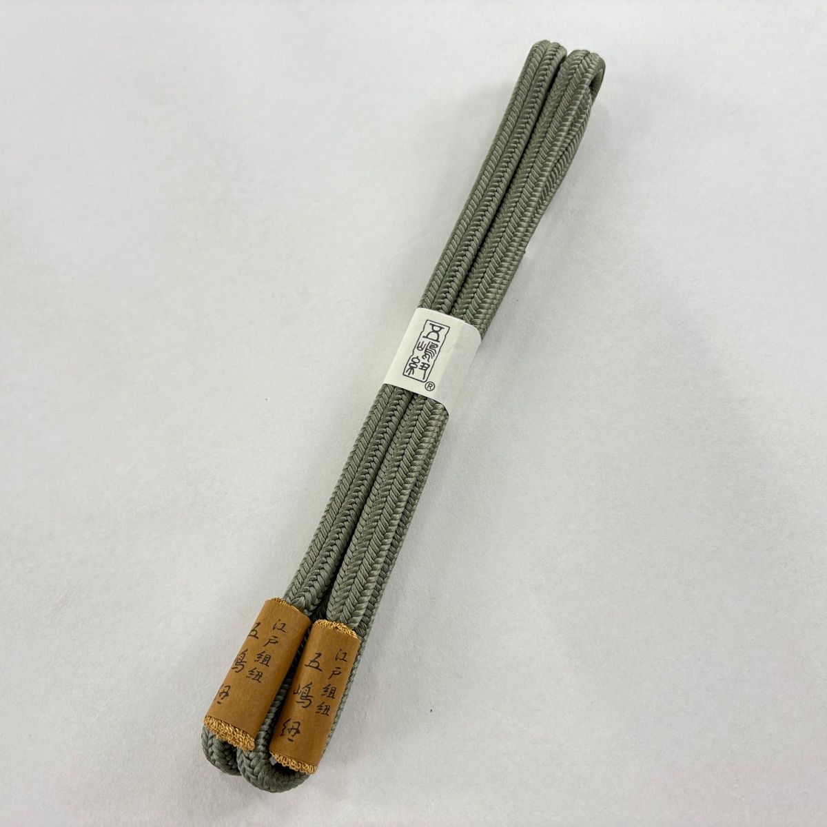 帯締め 無形文化財 五嶋紐 江戸組紐 カジュアル 灰緑 正絹 和装小物