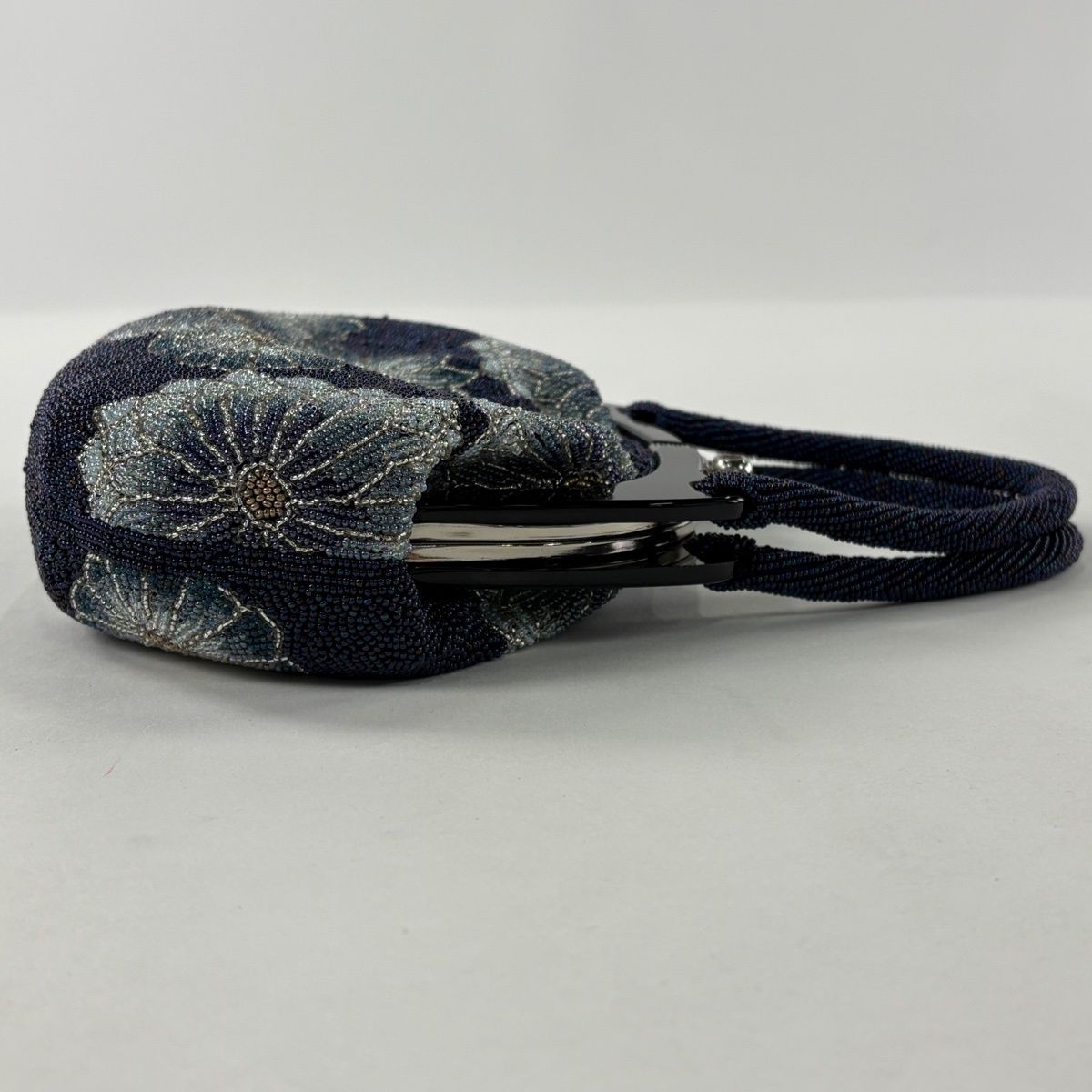  和装バッグ 優品 ビーズバッグ フォーマル 花 青 ビーズ 和装小物 和装用バッグ 着物 浴衣