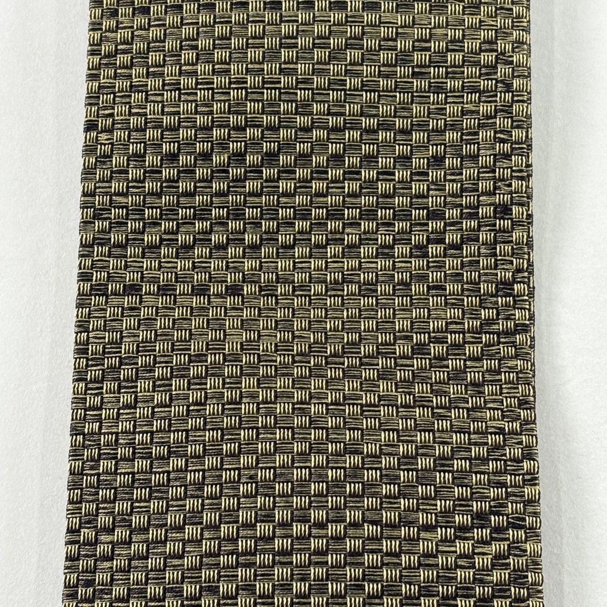 角帯 秀品 証紙 本場筑前博多織 幾何学模様 茶緑色 正絹