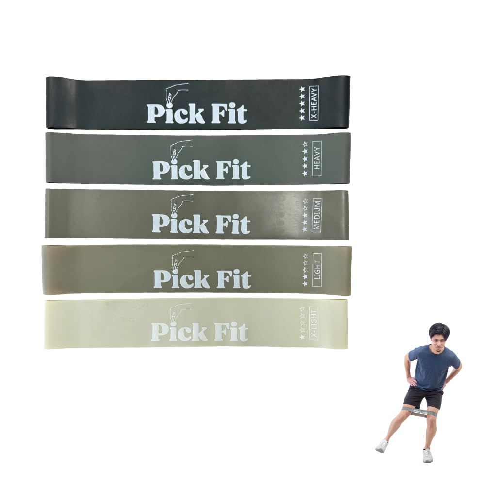  新品 Pick Fitピックフィット【健康運動指導士監修】ミニループバンド エクササイズバンド レジスタンスバンド トレーニング チューブ ゴムバンド 強度別 美尻 筋トレ ダイエット リハビリ その他