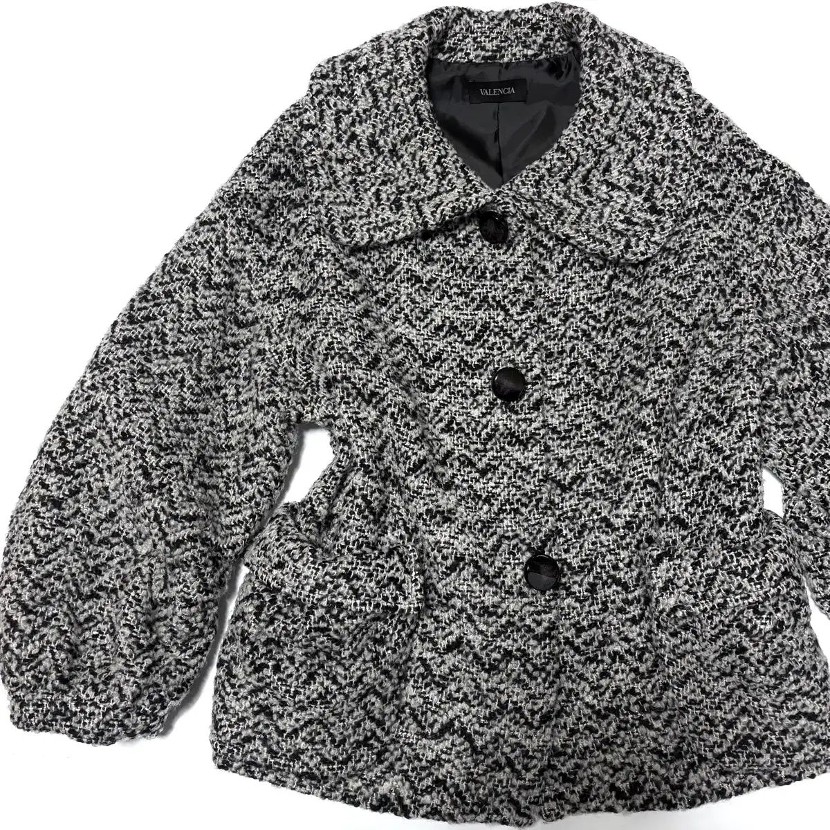 バレンシア GOLDパール ツイード ウールジャケット ショートコート