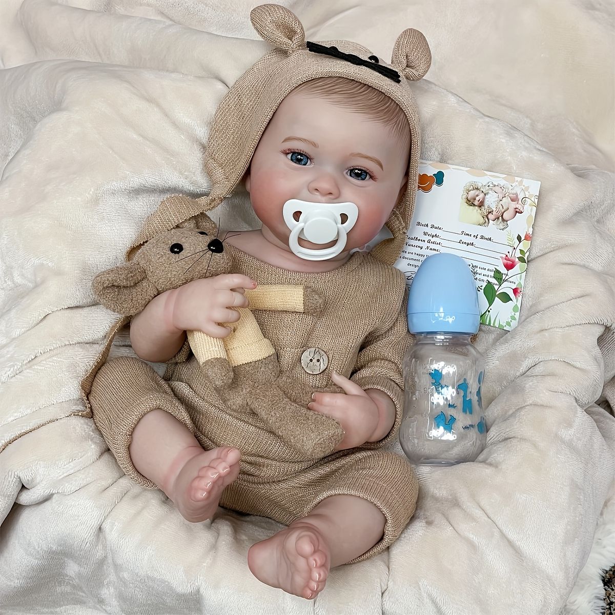 リアルな手触り リボーンドール 18インチ 45 cm ビニール製ベビー人形 手塗りヘア＆肌 見える血管 新生児 家族 ギフト コディ ペイントヘアボーイ ビニールガール ペイントヘアの男の子