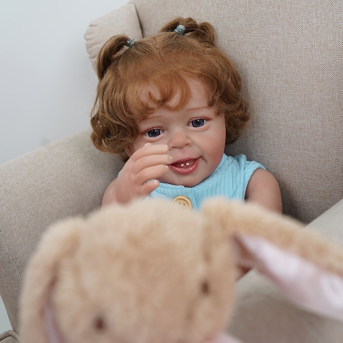 リアルな手触り】リボーンドール 赤ちゃん人形 55cm 青い瞳の女の子