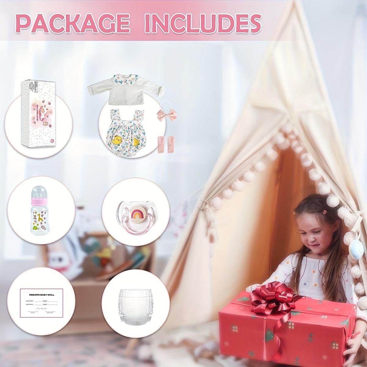 リアルな新生児人形 45 cm リボーンベビードール 女の子 授乳 付き 手塗り ライトベージュ 3歳以上向け 知育玩具 ドールセラピー
