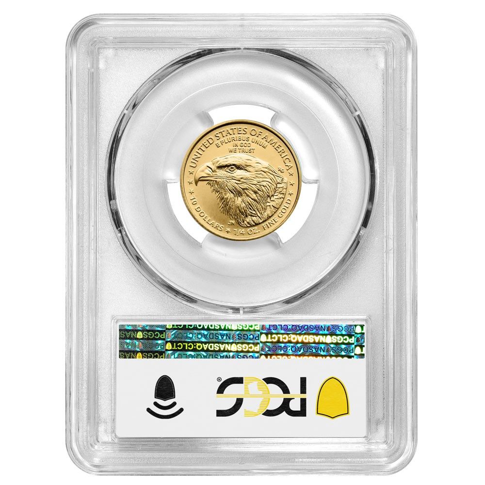 10ドル 1 4オンス アメリカン ゴールド イーグル PCGS MS 70 FS ブルーラベル