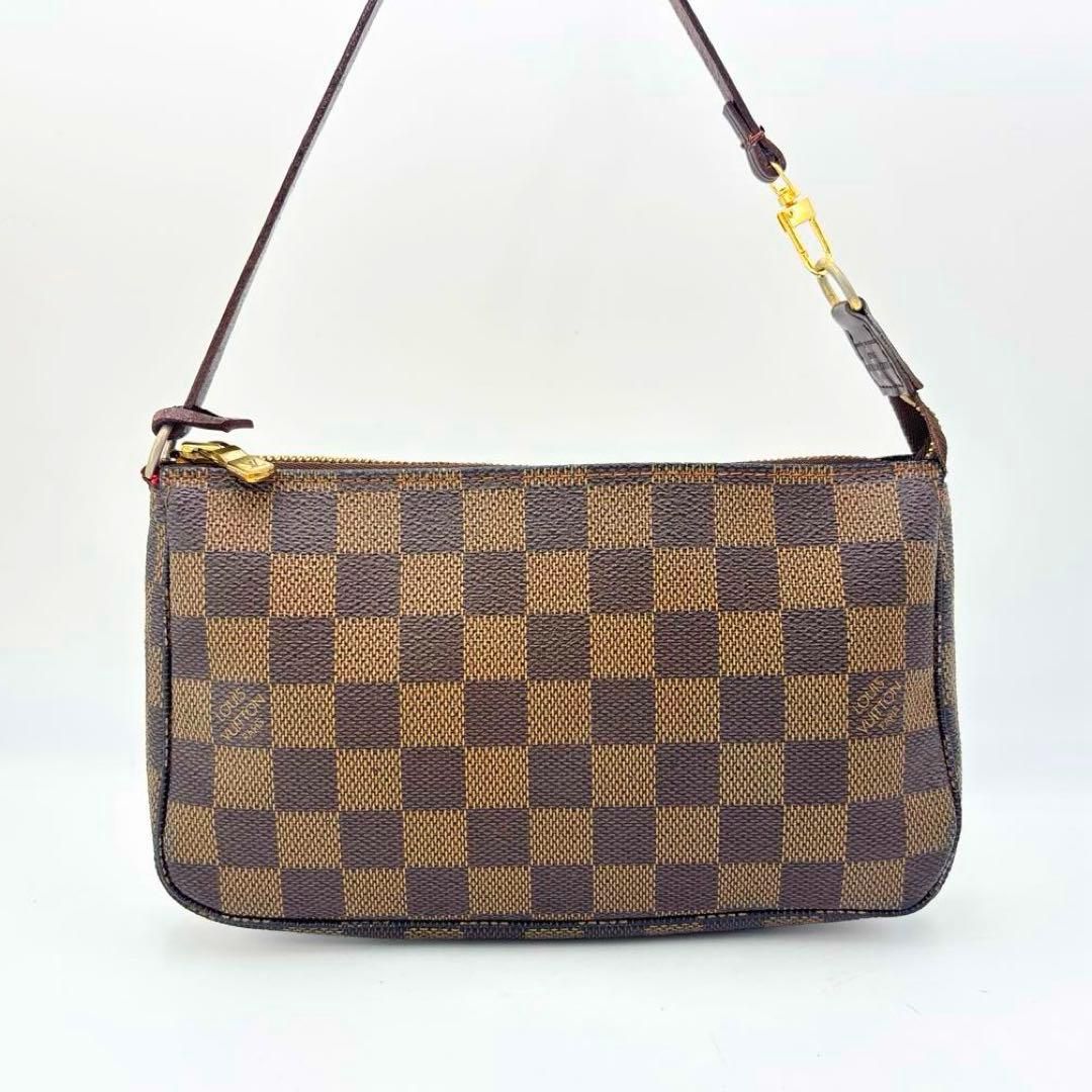 ルイヴィトン ダミエ N 51985 ポシェット アクセソワール ポーチ ハンドバッグ ブラウン PVC レザー