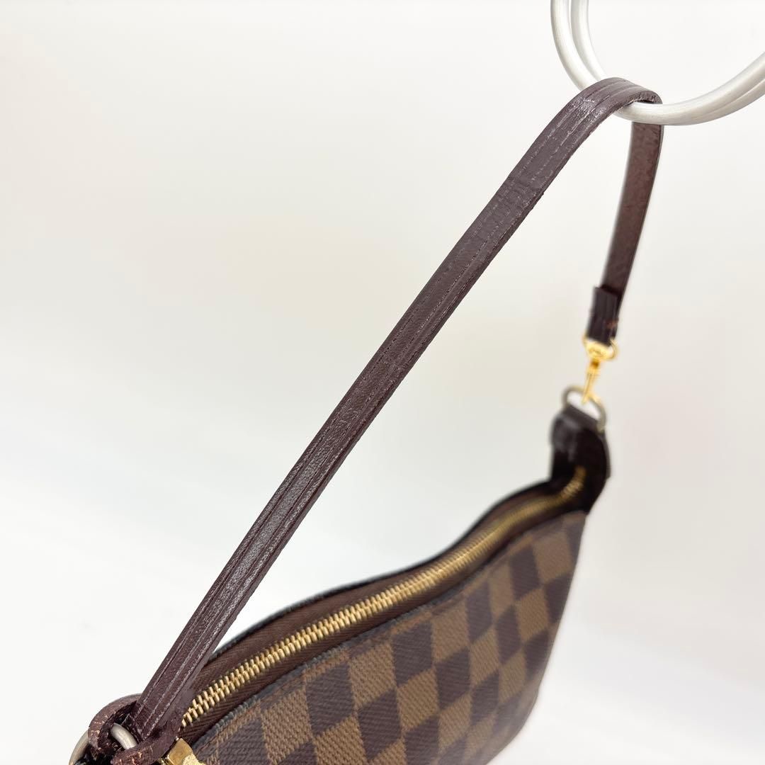  ルイヴィトン ダミエ N 51985 ポシェット アクセソワール ポーチ ハンドバッグ ブラウン PVC レザー ポーチ バッグ