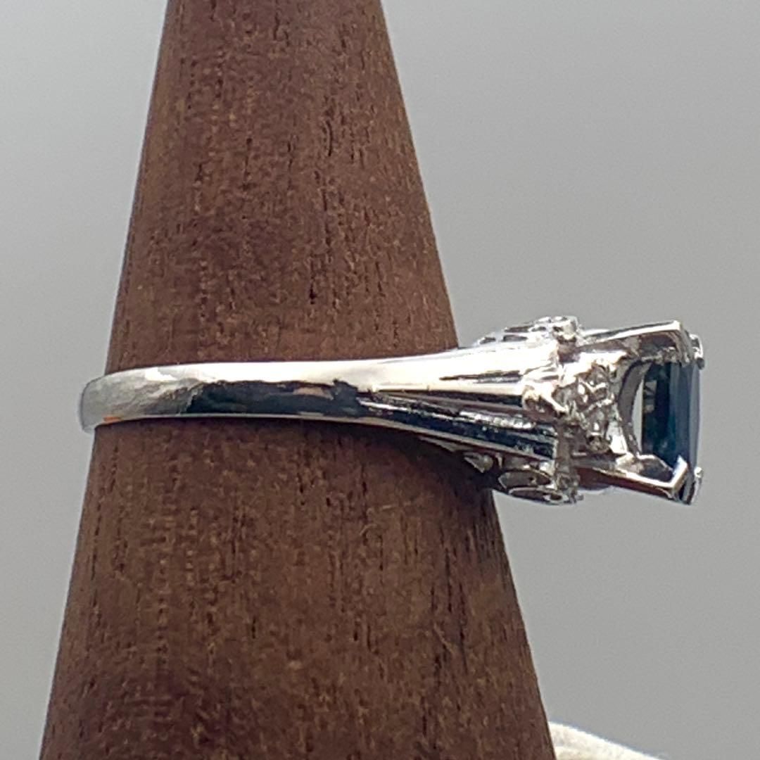 天然サファイアダイヤモンドリング 0.60ct/0.08ct 8号 2.8g PT900刻印