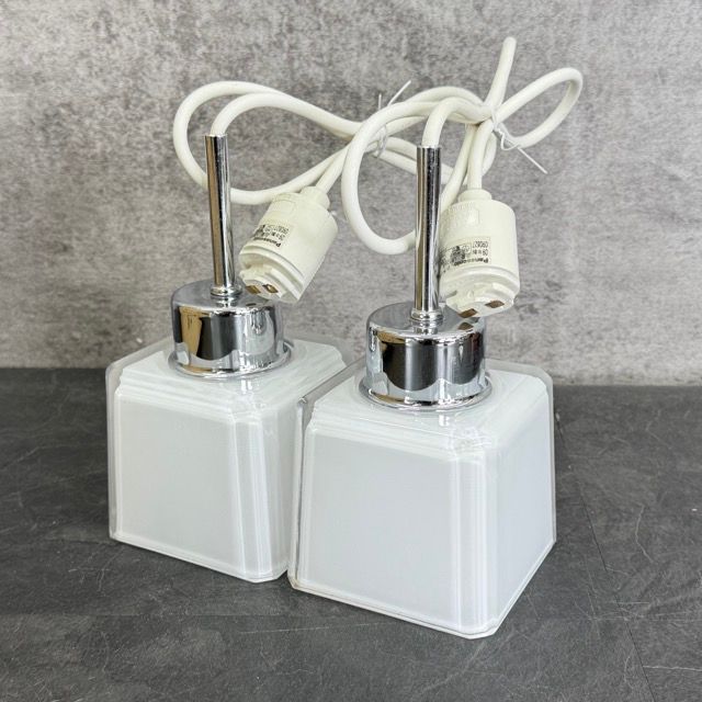 ペンダントライト 2点セット Panasonic パナソニック LB 12602 配線ダクト取付型 ガラスセード 乳白色 レトロ 515387