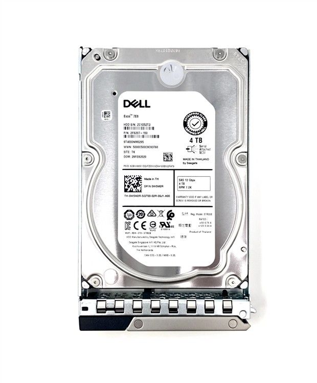 90日保証 再生品 Dell 5 JH X 4 TB 7.2 K SAS 12 Gbps 3.5 HDD Enterprise Server Hard Drive