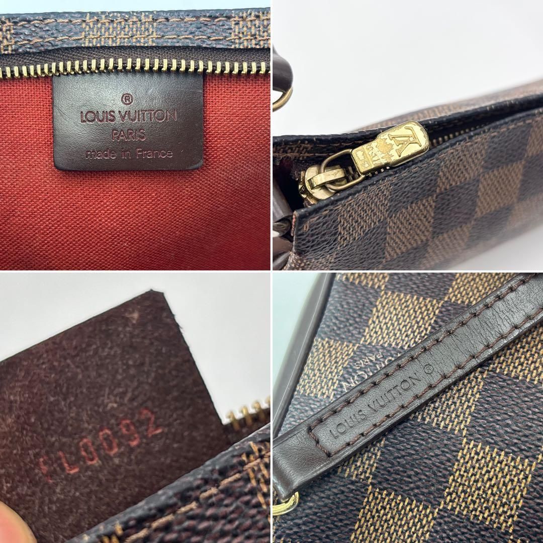  ルイヴィトン N 51983 ナヴォナ ダミエ ポシェット アクセソワール ポーチ ハンドバッグ ブラウン PVC レザー ポーチ バッグ