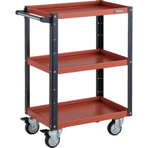 ＴＲＵＳＣＯ ツールワゴン イーグルワゴン ６００Ｘ４００ＸＨ８８０ ４輪自在 ウレタン車輪 オレンジ ブラック