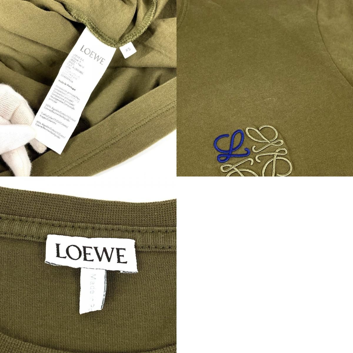 LOEWE ロエベ 半袖Tシャツ アナグラム ロゴ コットン カーキ - メルカリ