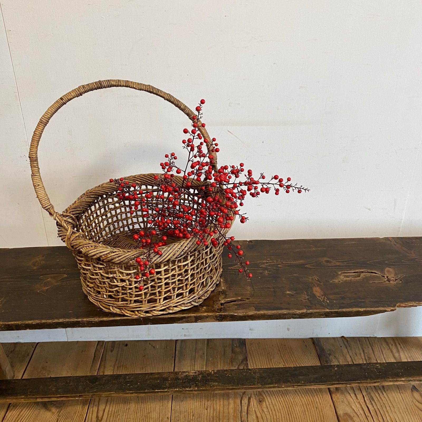 アンティーク あけび かご バスケット 古道具 民藝 収納 y396 - メルカリ