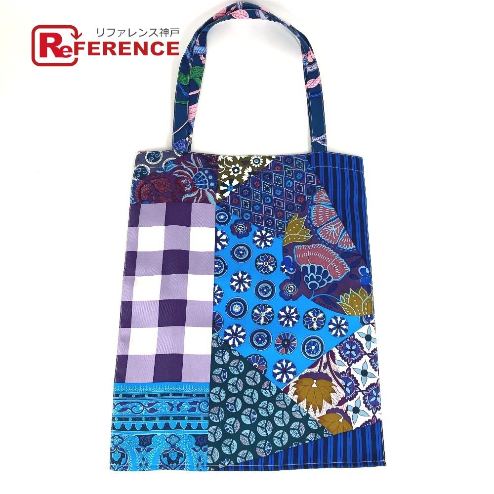 HERMES エルメス トートバッグ プティアッシュ ロゴ シルク パープル