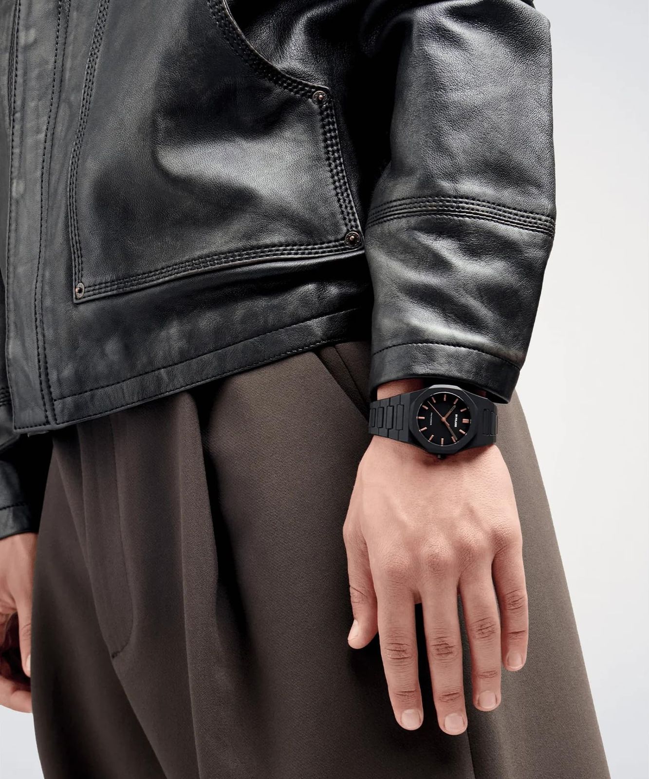  日 D 1ミラノ 40 5 ㎜ ポリカーボン PCBJ 12 ダウンライト DAWN LIGHT 時計 メンズ 1 MILANO ブラック ゴールド アンクレット アクセサリー