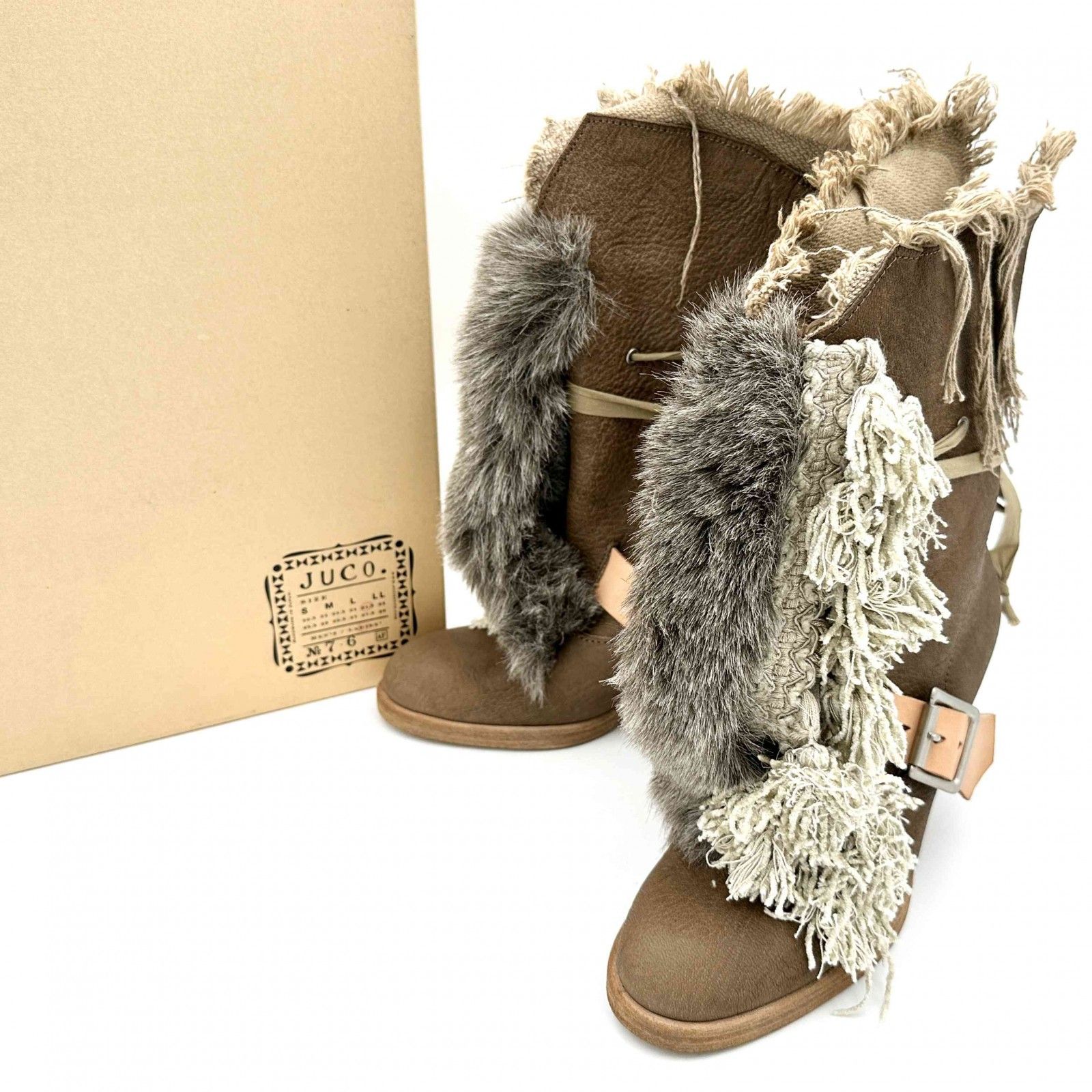 激 級 JUCO. ブーツ 本革 ファー ブラウン 1305 T