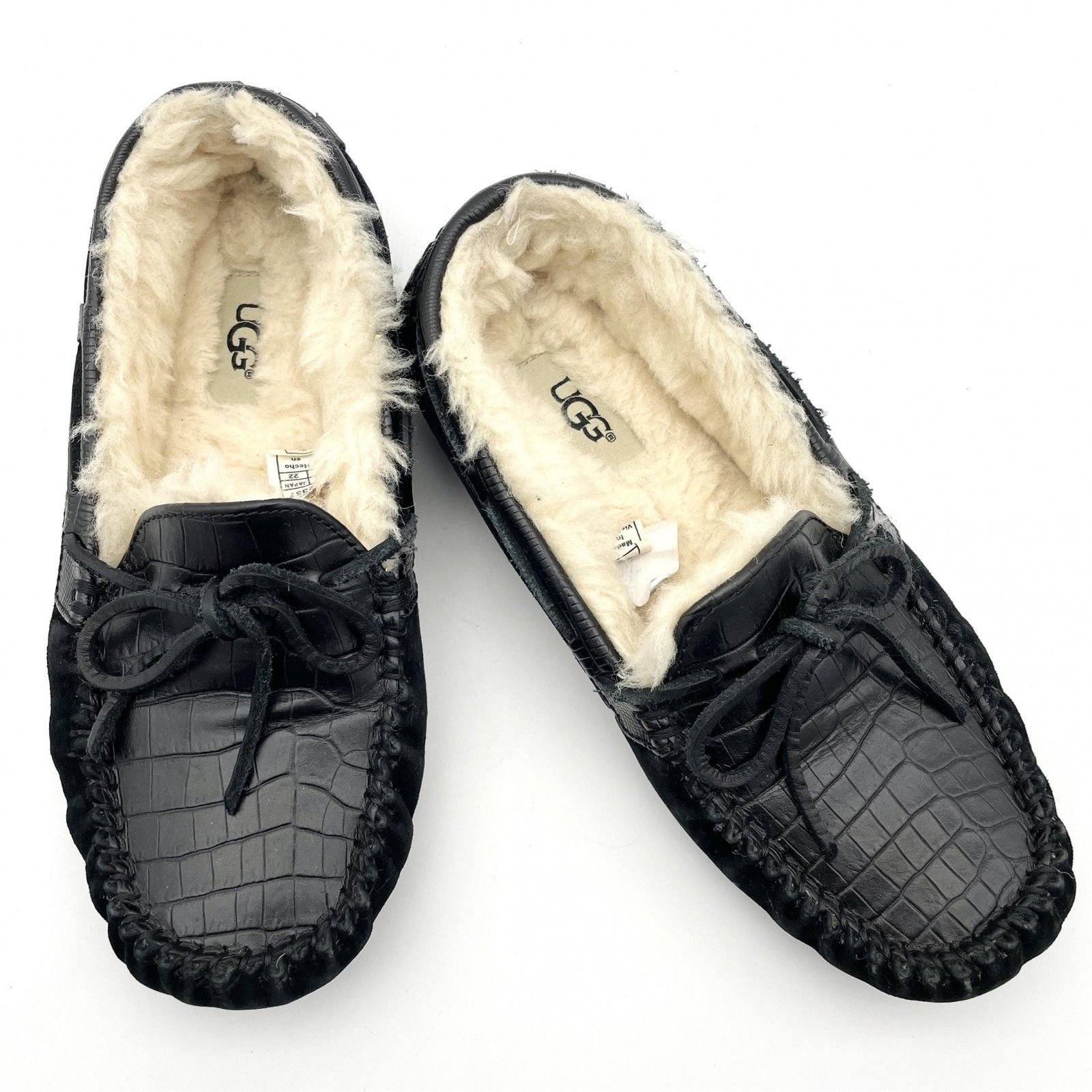 UGG ダコタ モカシン クロコ ムートン ブラック 1560 A