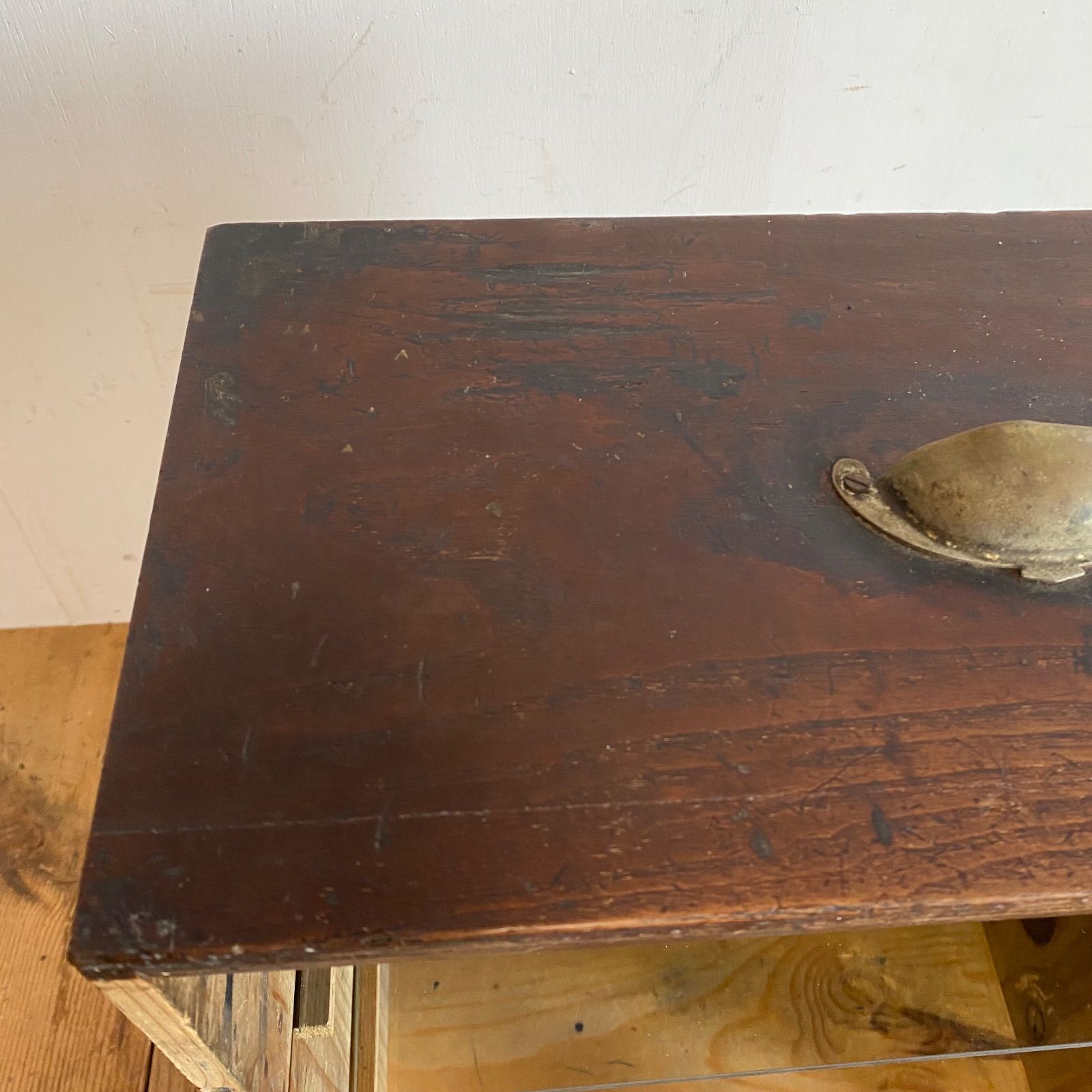 アンティーク 古道具 木製 ガラス棚 小型 収納ケース ショーケース